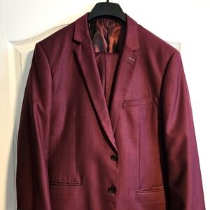 Mens Toscani Uomo Mens Burgundy suit